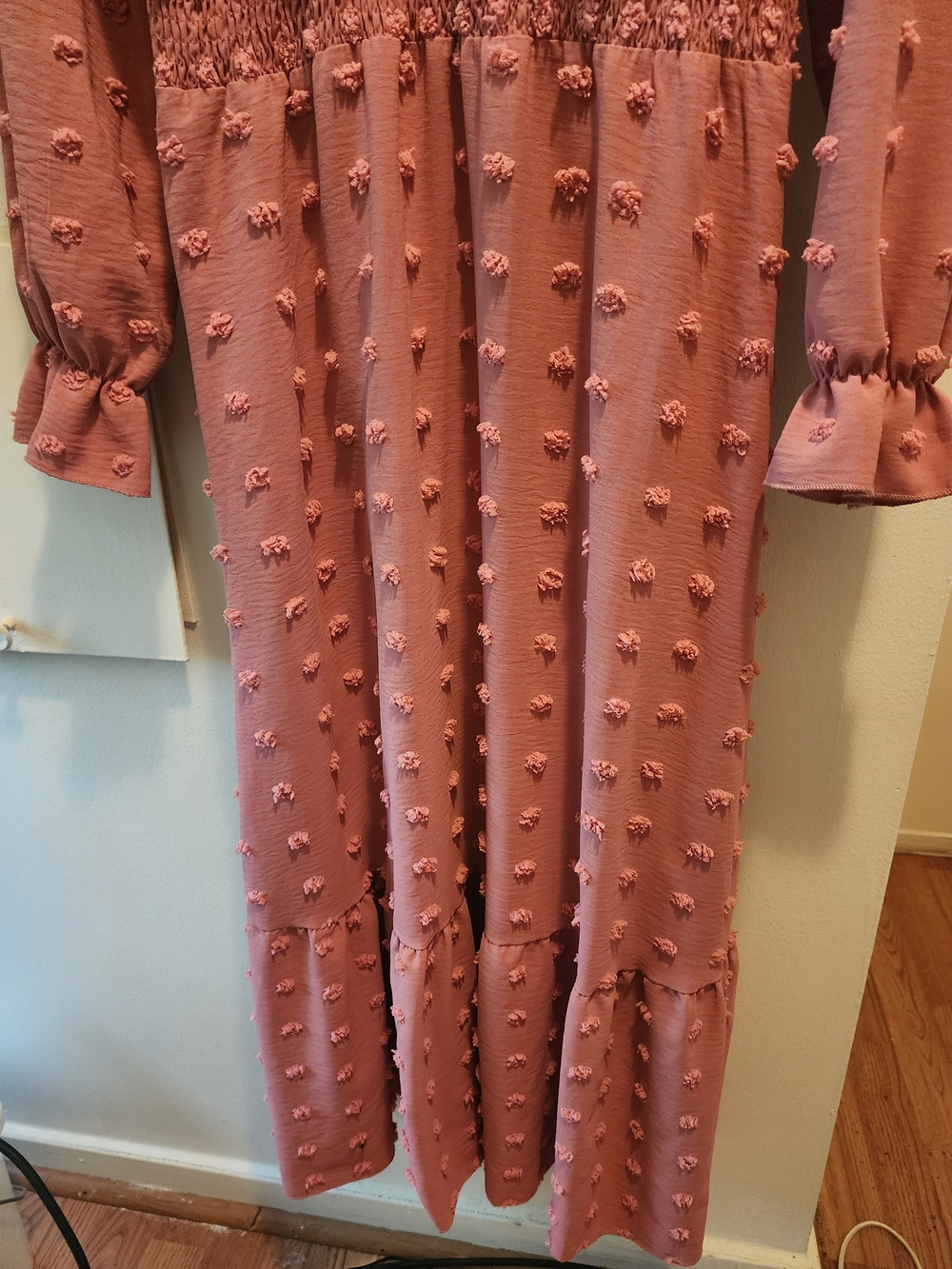 Pink Ruffle Wrap Midi Dress - Picture 3 of 4
